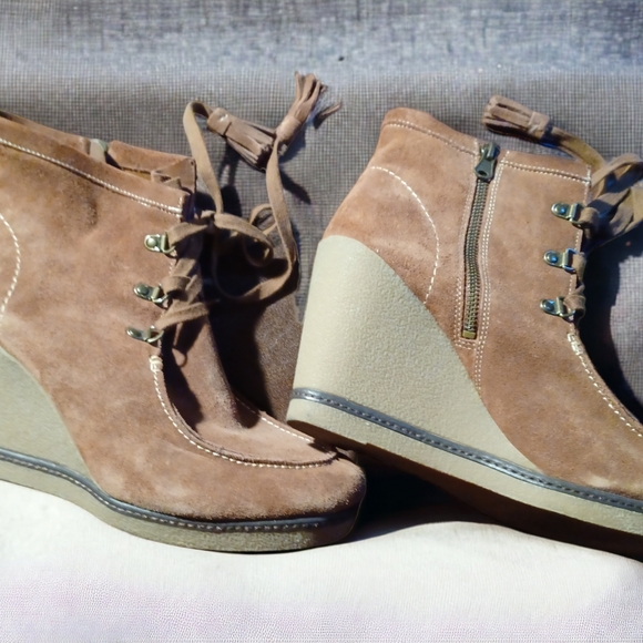 MIA Suede Moccasin wedges 12 - Picture 1 of 3